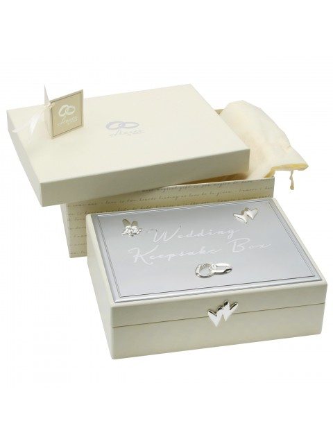 Amore MDF Wedding Keepsake Box with Icons & Crystals